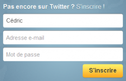 Capture d'&eacute;cran du formulaire d'inscription du site Twitter
