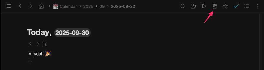 A screenshot of the Workflowy interface showing the new Today button